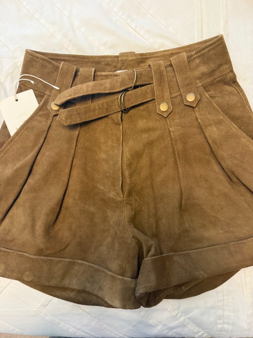 Sezane Robin Short Seude Bronze Size 2 - Picture 2 of 4